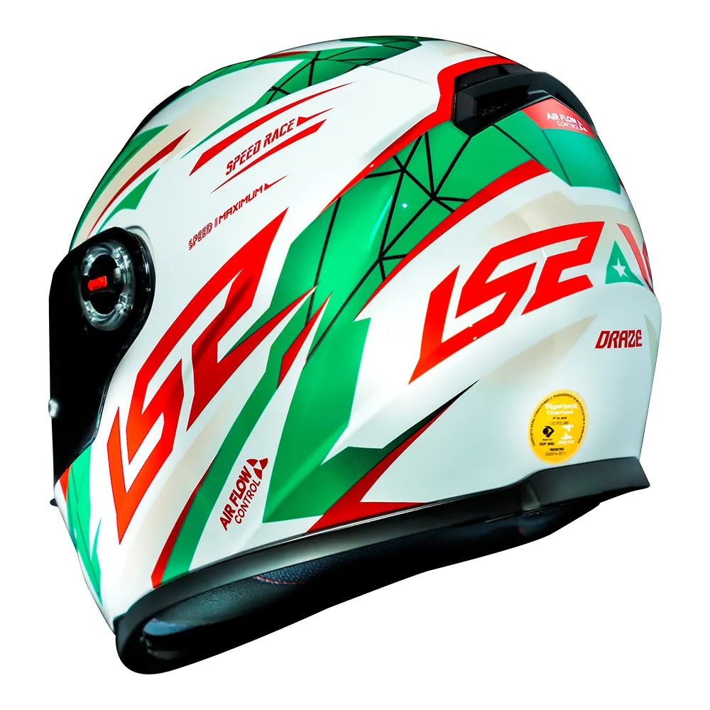 CAPACETE CLASSIC DRAZE BRANCO/VERDE